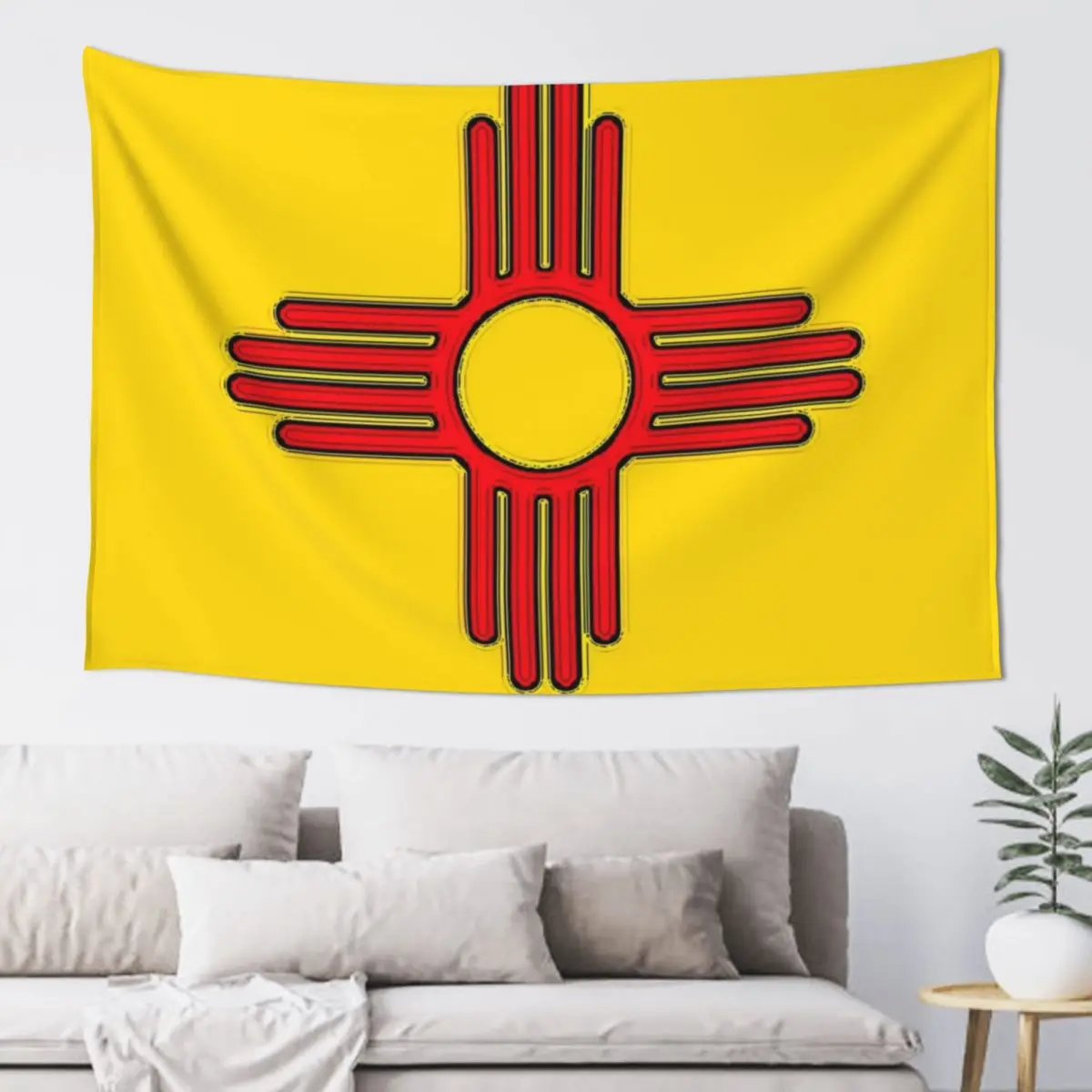 

New Mexico Map with New Mexican State Flag Tapestry Wall Hangings Decoration Room Decorator Wallpaper Tapestry