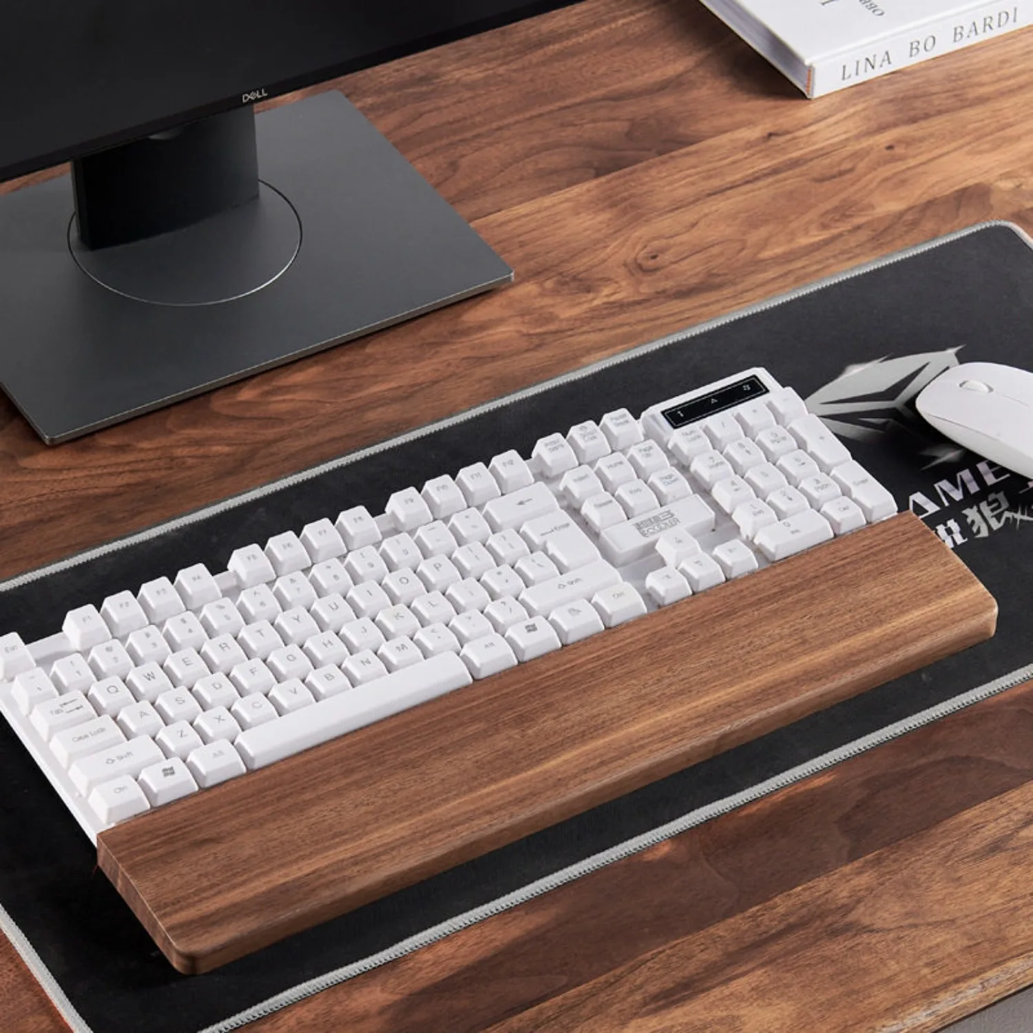 

Universal Black Walnut Wrist Rest, 87-key Keyboard Palm Rest, Ergonomic Wrist Pad