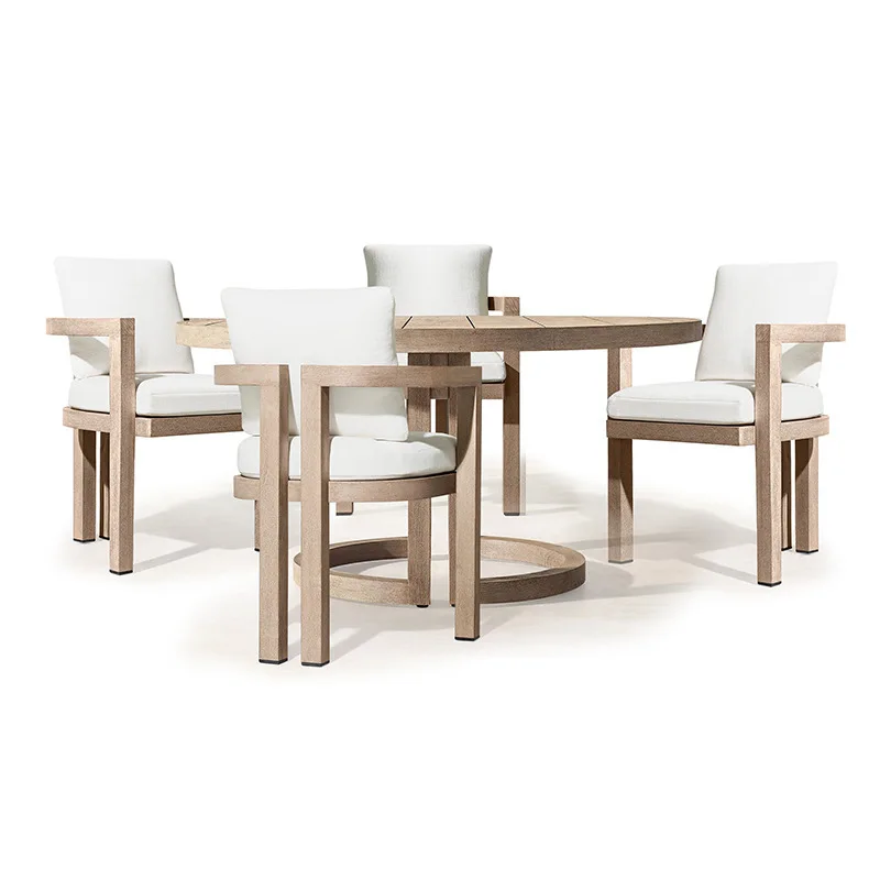 

Outdoor tables and chairs Open-air preservative teak garden tables and chairs Waterproof and sunscreen