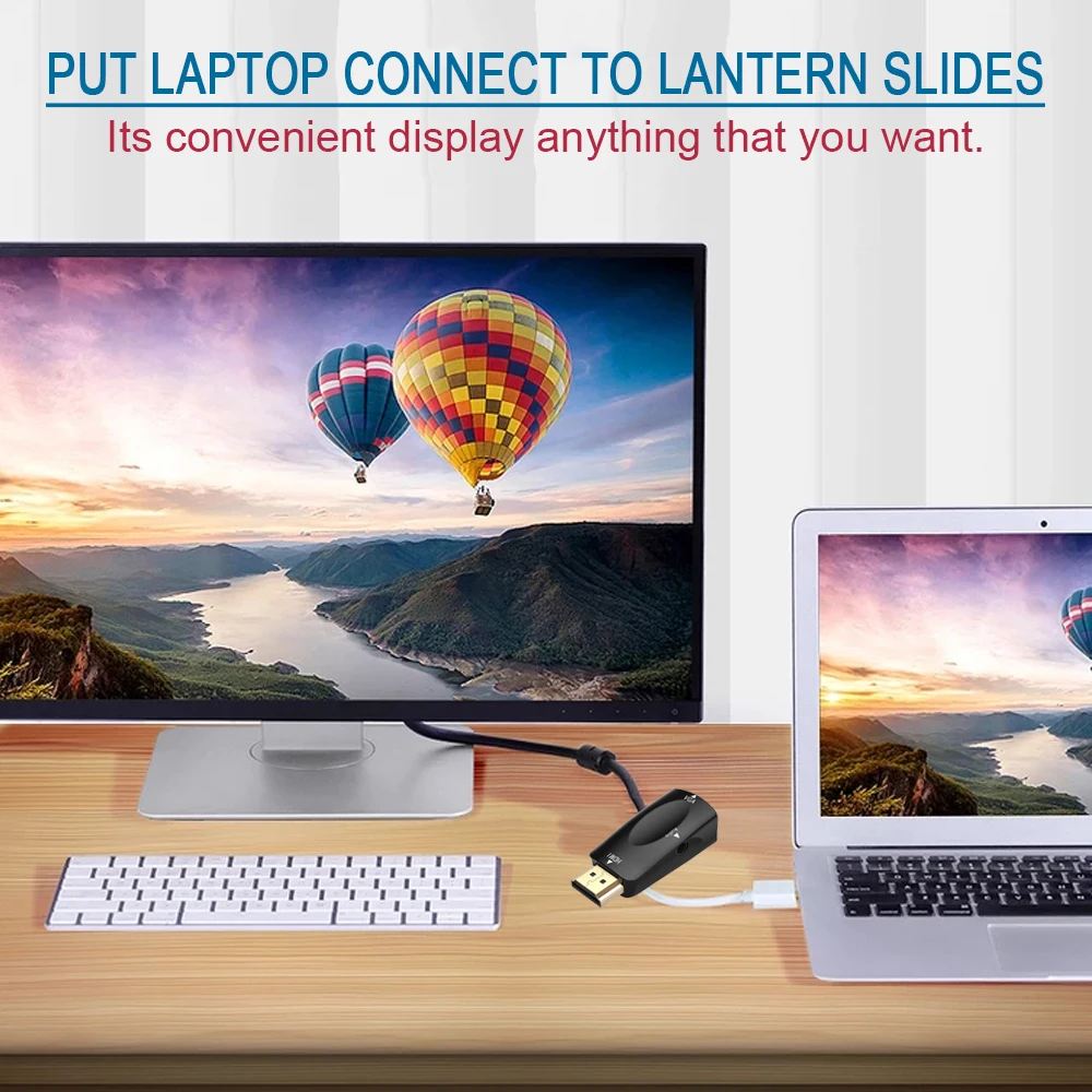 HDMI ذكر إلى VGA شاحن أنثي محول مع 3.5 مللي متر Aux كابل الصوت PS4 HD صندوق التلفزيون عرض ميناء جهاز عرض الكمبيوتر موسع التلفزيون #4