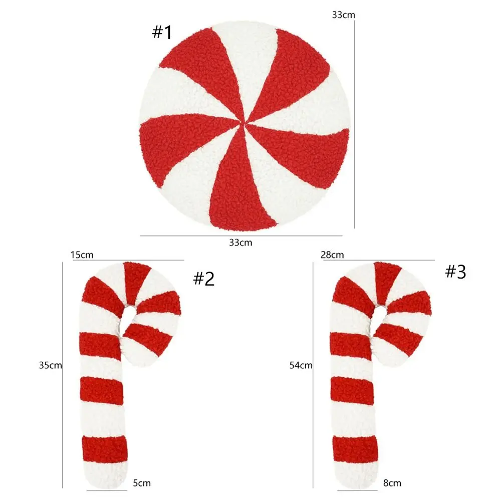 Creative 3D Christmas Candy Candy Pillow Handmade Cartoon Xmas Throw Pillow Exquisite Candy Plush Pillow Holiday Festival Decor