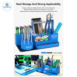 Relife RL-001H Tool Storage Box 360° Rotating Accessories Organize Rack Multiple Partitions Stepped Storage Handle Tool Place