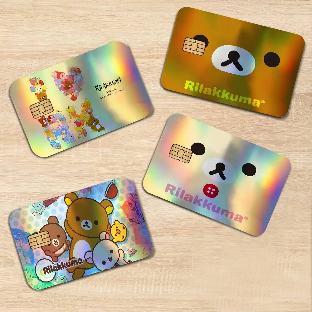 Popular Cute R-RilakkumaS Bear Trendy Laser Glitter Bank Card Stickers All Match Multi Purpose Use