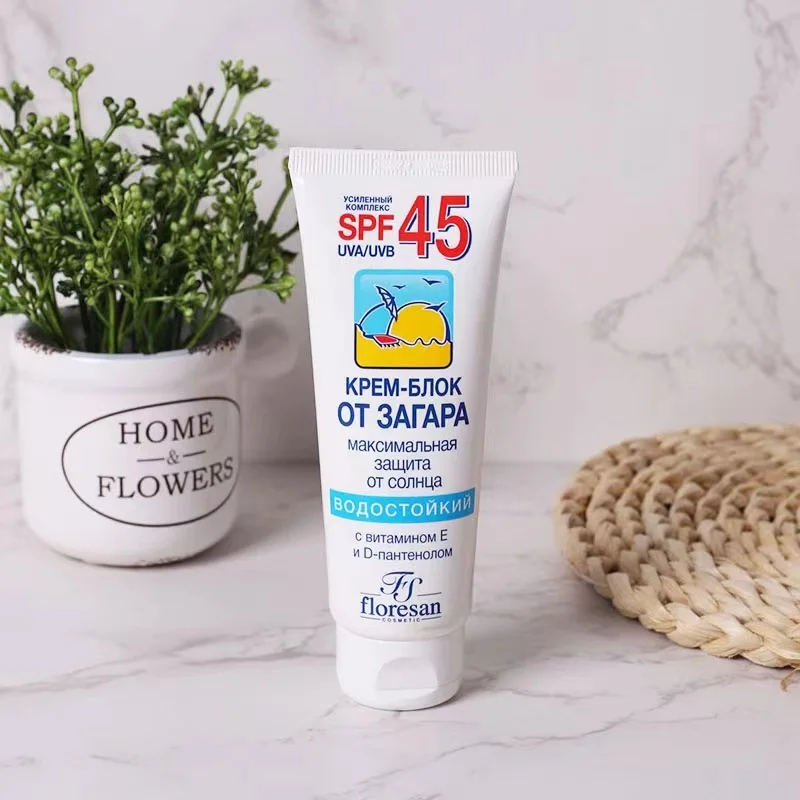 واقي من الشمس فليورسان فيتامين E الروسي بعامل حماية من الشمس SPF45 - مقاوم للماء للوجه والجسم