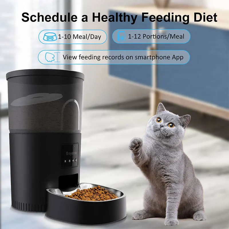 Tuya WiFi Automatic Cat Feeders With App,Smart Pet Feeder For Dogs 3L  Steel Timed Food Dispenser With Smart Life Support Google