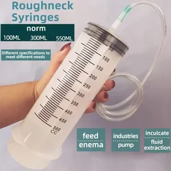 100/300/500ml Large Capacity Syringes Oil Pump With 1m Hose Pet Feeding Measuring Pump Hydroponics Nutrient Big Syringe
