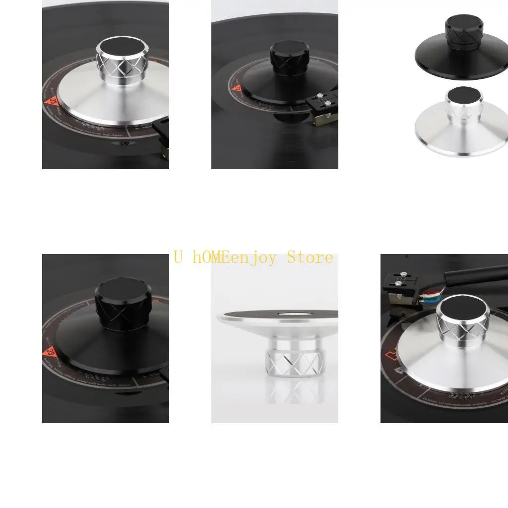 B0KF Aluminum Vinyl Record Disc Turntable for LP Stabilizer Weight Vibration Da