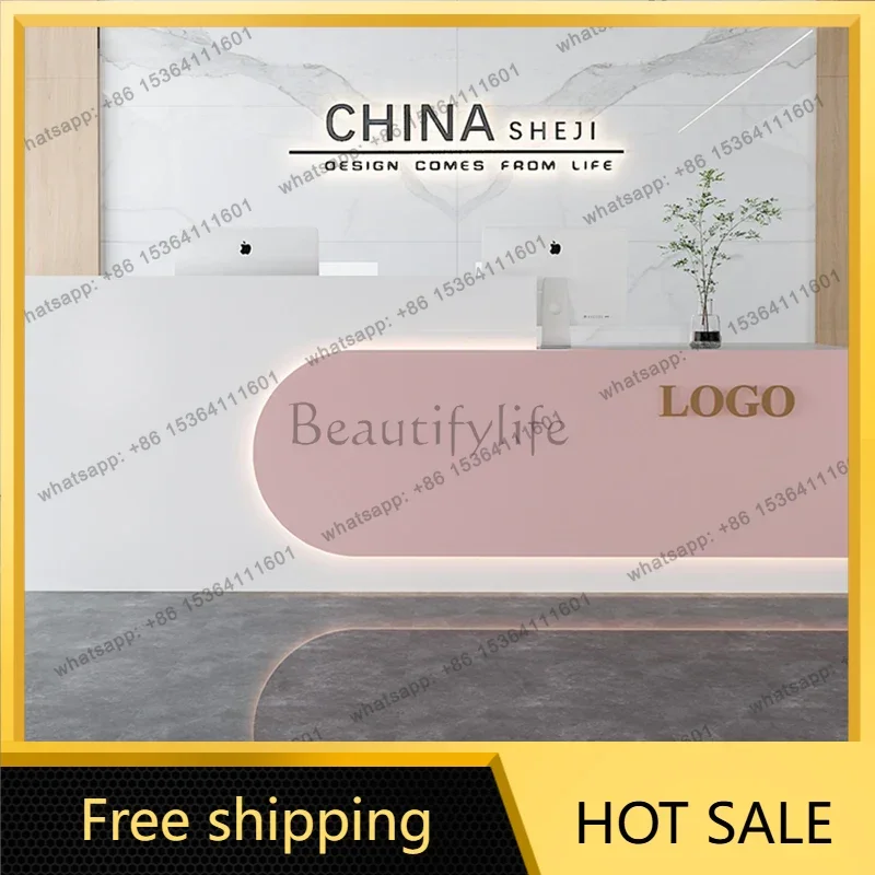 FG Beauty Unique Reception Desk Small Professional Design Modern Bar Counter Vintage Center Recepcion Desk Commercial Furniture