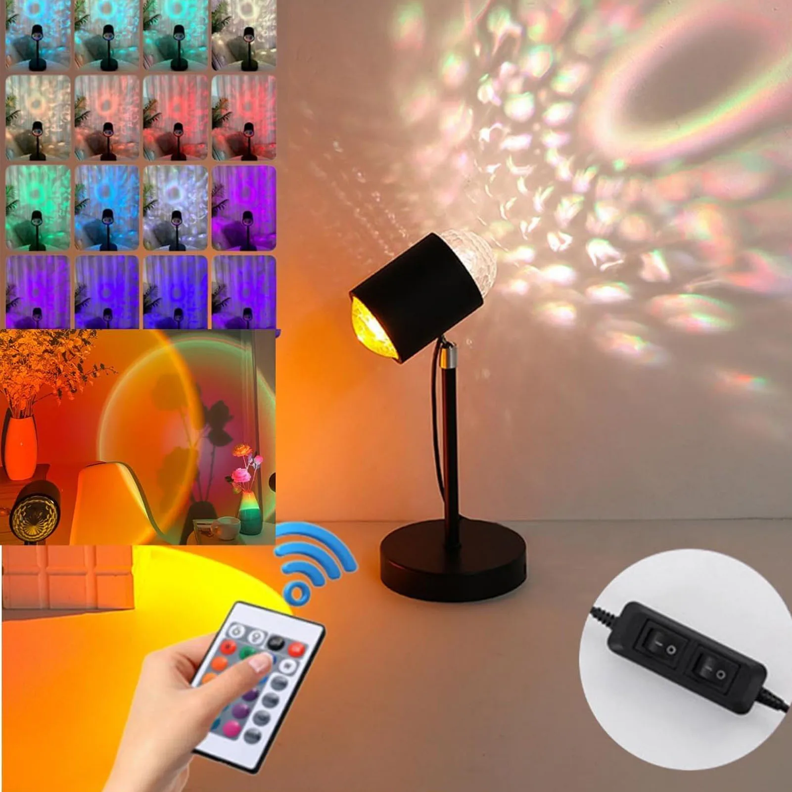 

ZK30 проектор с водяной рябью, 16-цветный декоративный набор солнца, эффект волны воды, ночные огни, проектор с дистанционным управлением