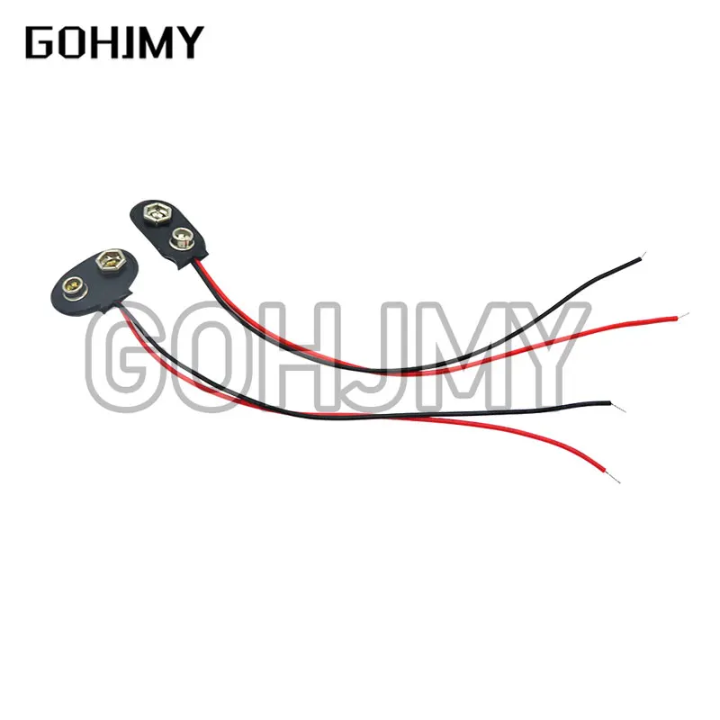 10pcs DC 9V Battery Button Power Cable Battery Buckle Snaps Power Cable Connector DC 5.5*2.1 For Arduino Diy