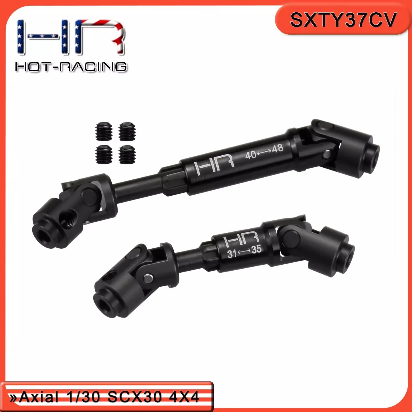 

Телескопический усиленный стальной карданный вал HR AxialSCX30 Wrangler K10, один комплект