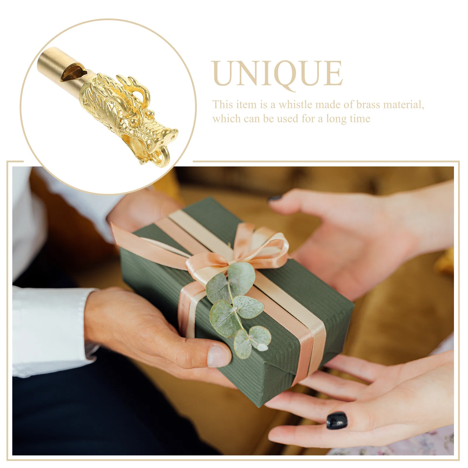 4 قطعة النحاس التنين رئيس صافرة المفاتيح المحمولة الطوارئ صفارة إنقاذ للتخييم في الهواء الطلق التنزه السلامة المعادن الملحقات