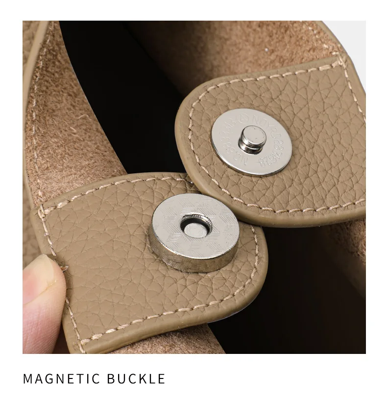 Aidrani Damen-Unterarm-Schultertasche aus echtem Rindsleder mit Lychee-Muster, Aufbewahrungstasche, leicht für Reisen – Detail 14