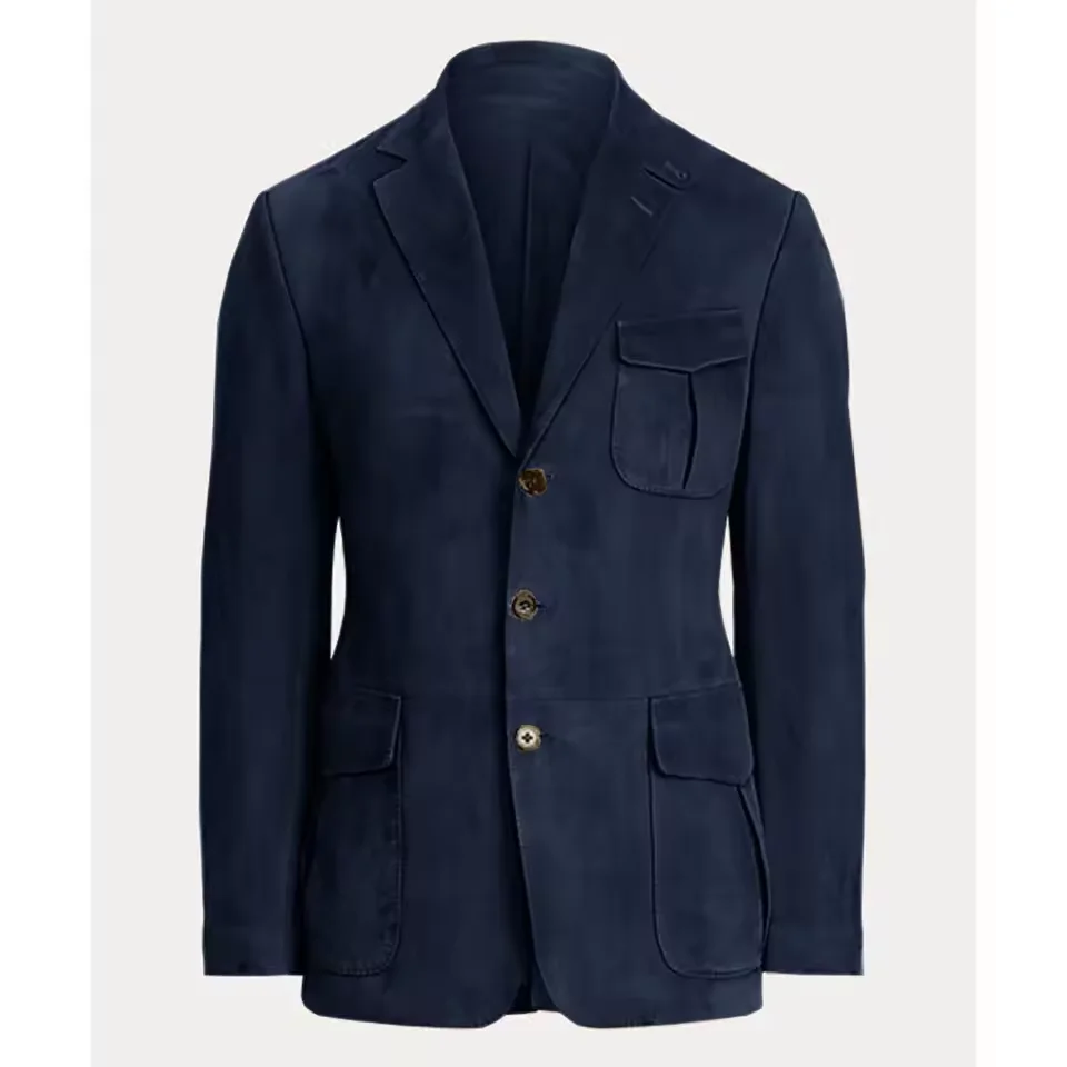 

Mens Suede Like Blazer Jacket Design Pocket Single Breasted Notch Lapel Casual Jacket Fashion Slim Fit Comfort Elegant Mens Coat