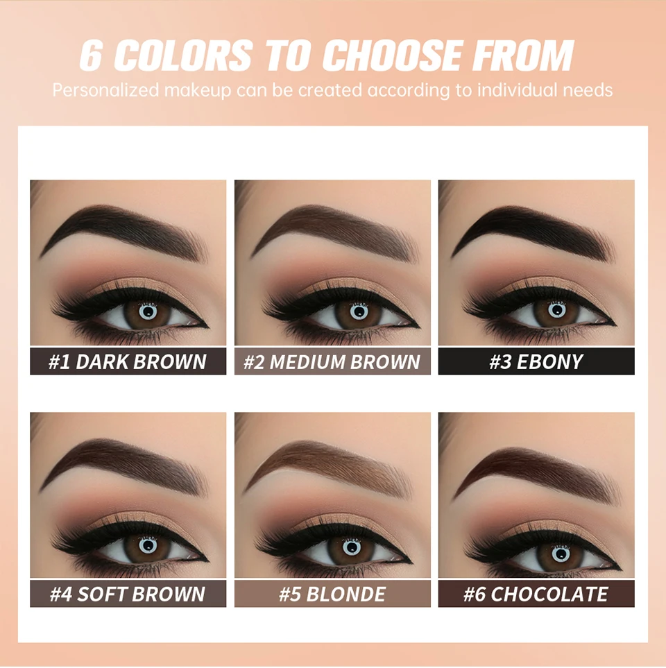 6 farben Matte Schwarz Wilde Augenbraue Creme 3D Natürliche Farbton Augenbraue Enhancer Gel Wachs Wasserdicht Langlebige Augen Make-Up Kosmetische werkzeug – Detail 4