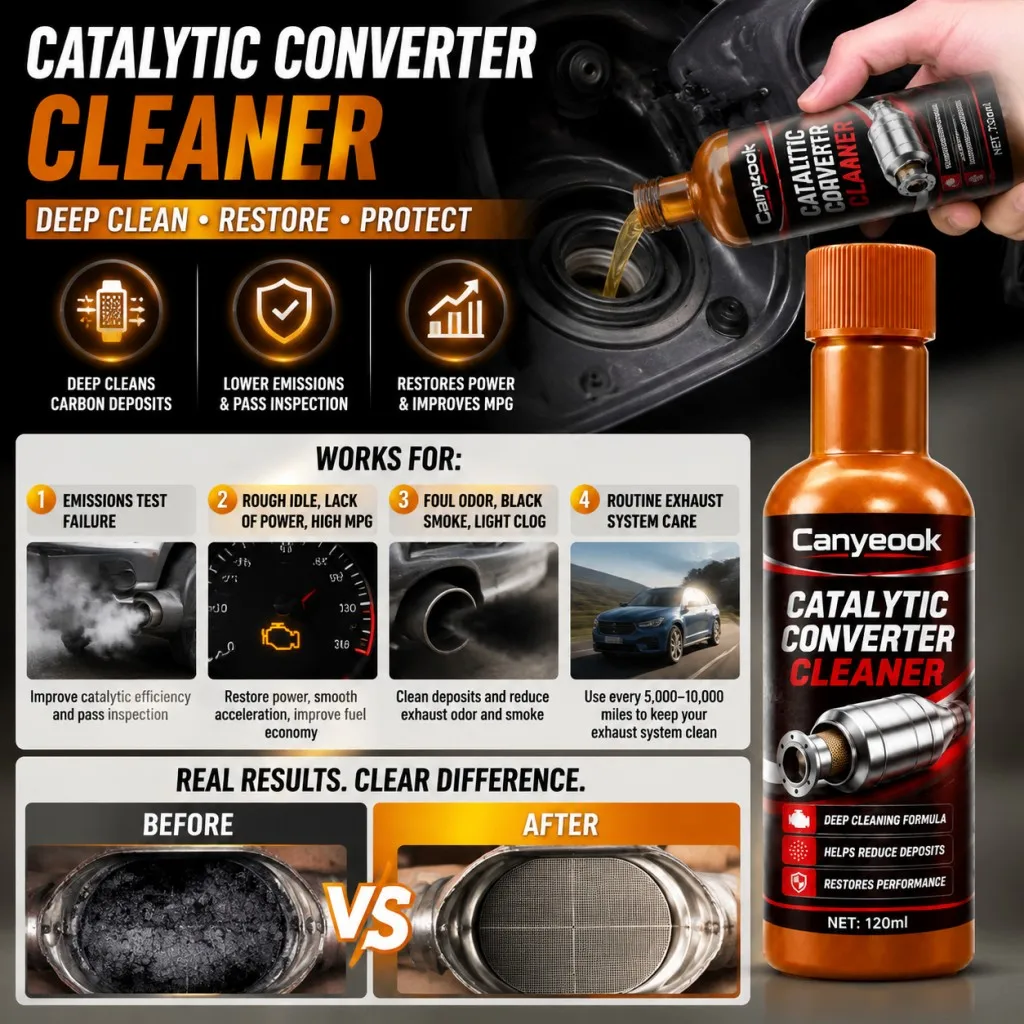 CANYEOOK Katalysator-Reiniger 120ml, Kohlenstoffablagerungs-Wartungsreiniger für Auto-Abgasanlagen – Detail 2