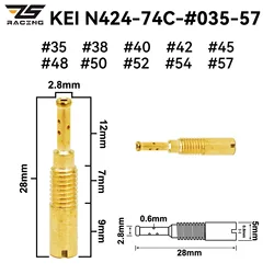 Zs 10 Stuks N424-74CCarburetor Piloot Jet M5 Langzaam Inactieve Jet M 5X0.8Mm Voor Keihin Pz19 Pb16 P18 P20 Cvk Carb Kymco Gy6 50/60/80