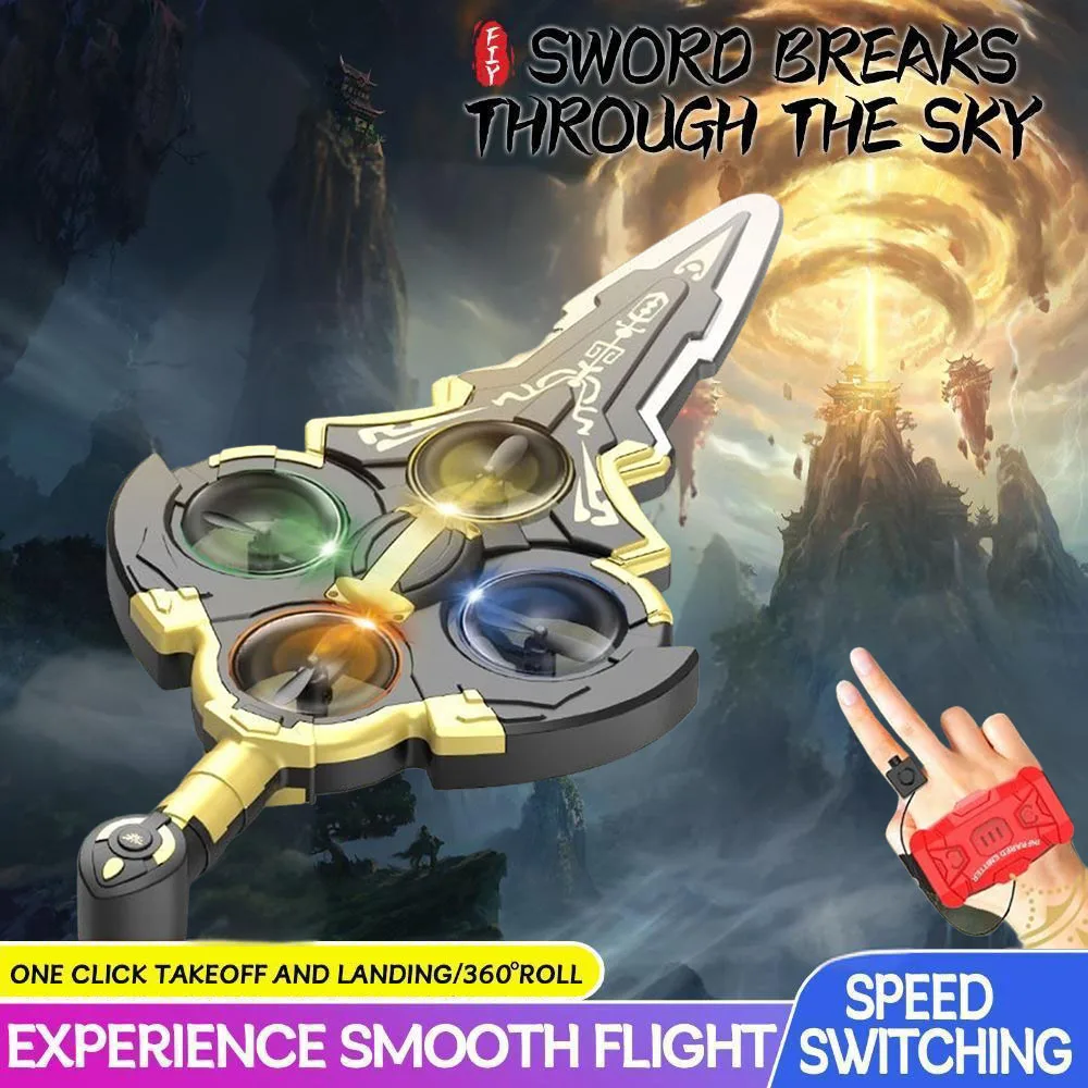 

Летающий меч RC Самолет Управление жестами Дистанционный самолет с подсветкой 360° ° Флип-игрушка Gravity Sensing Stunt Glider