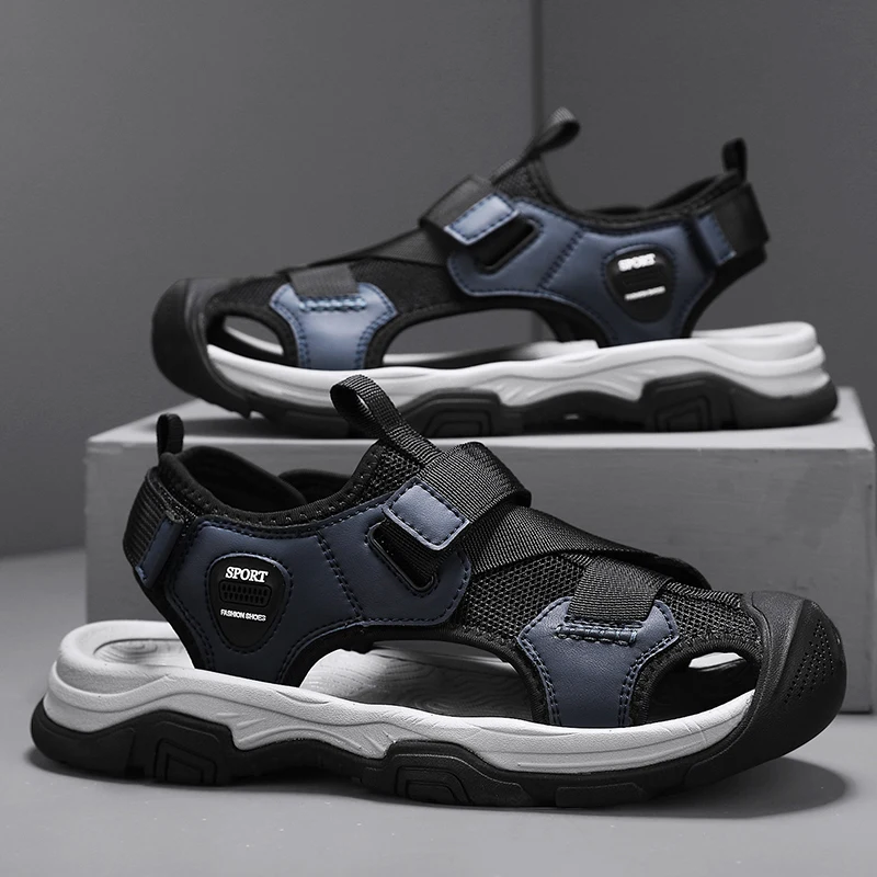 

Летние мужские сандалии из натуральной кожи, мужская повседневная обувь, уличные мужские кожаные сандалии для мужчин, пляжная обувь, римская обувь для мужчин