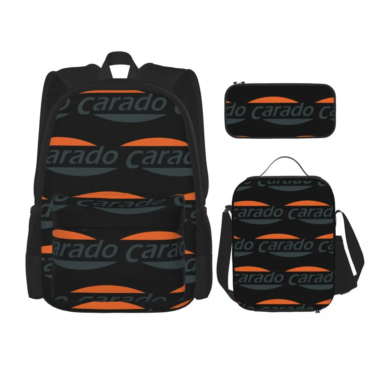 

Carado Logo Backpacks Boys Girls Bookbag Students School Bags Kids Rucksack Lunch Bag Pen Bag Three-Piece Set