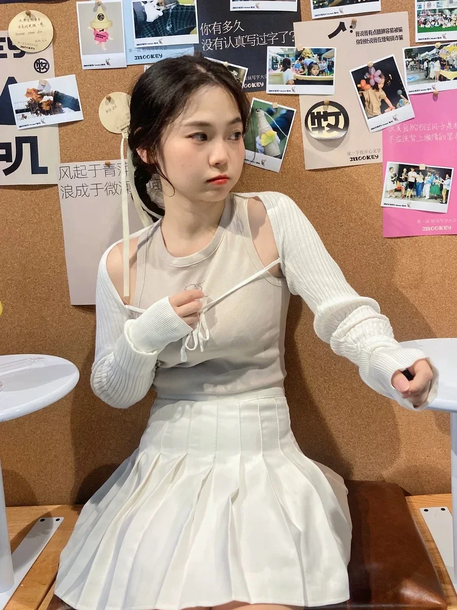 Sommer sonnen feste Schal weibliche koreanische Mode Strickjacke Schal Langarm Harajuku Joker Eis Seide tragen UV Langarm Jacke