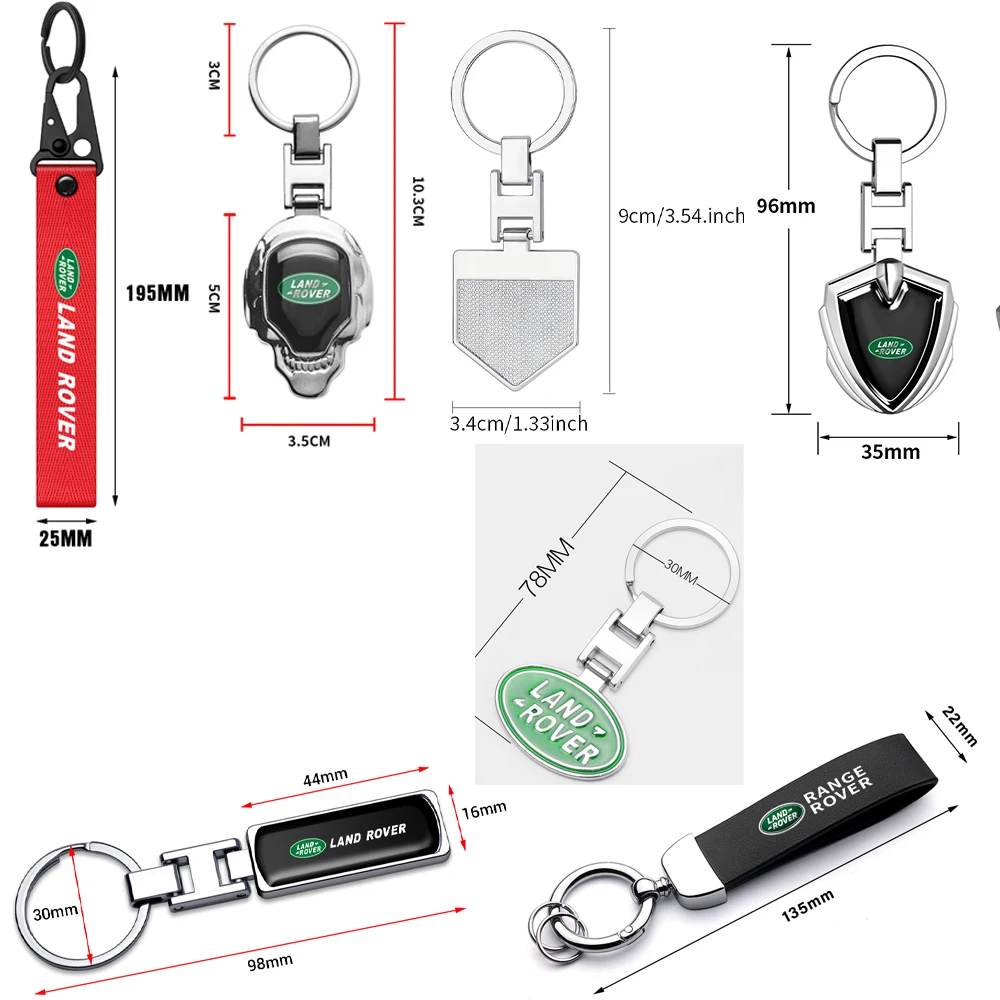 랜드로버 디스커버리 3 4 벨라 보그 프리랜더 1 2 SVR 이보크용 3D 금속 자동차 스타일링 키체인 링 장식 액세서리