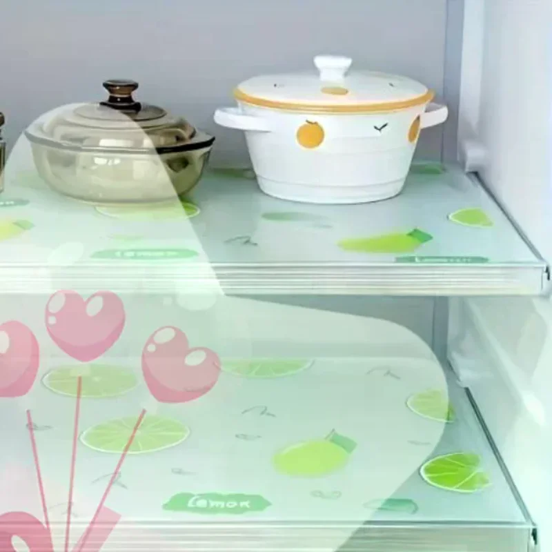 8Pcs Waterproof Refrigerator Liner Moisture Proof Non Slip Washable Reusable EVA Lemon Pattern For Fridge Drawers Cabinet