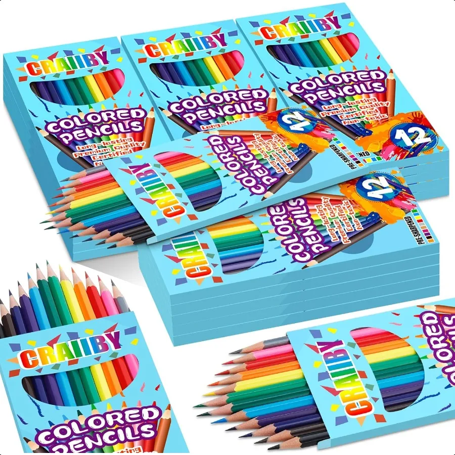 

Premium Colored Pencils Soft Core 288 Count Pack of 24 12 Colors Presharpened Color Pencils Bulk Back to School plies Classroom