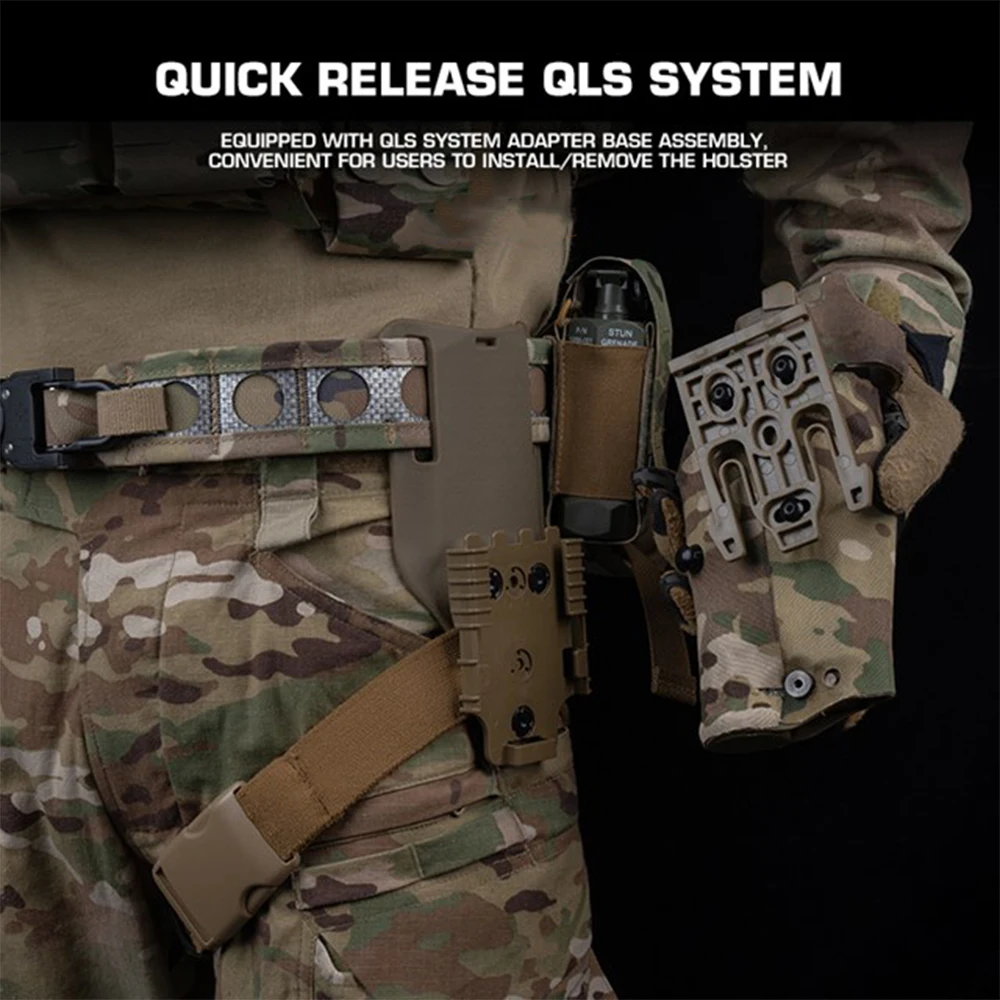 ยุทธวิธีซ้ายมือHolster Airsoft G17 X300 Light Quick ReleaseปืนQLS Mount AdapterขาShroudสําหรับล่าสัตว์CSยิง