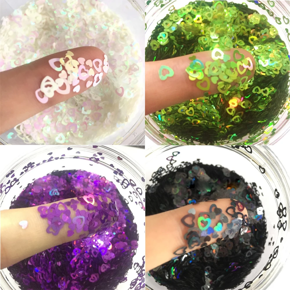 

1KG Hollow Heart Nail art Sequins PET Paillettes Holographic Sequin DIY 3D Nails Art Valentine's Day Decoration Gift for Girl*T