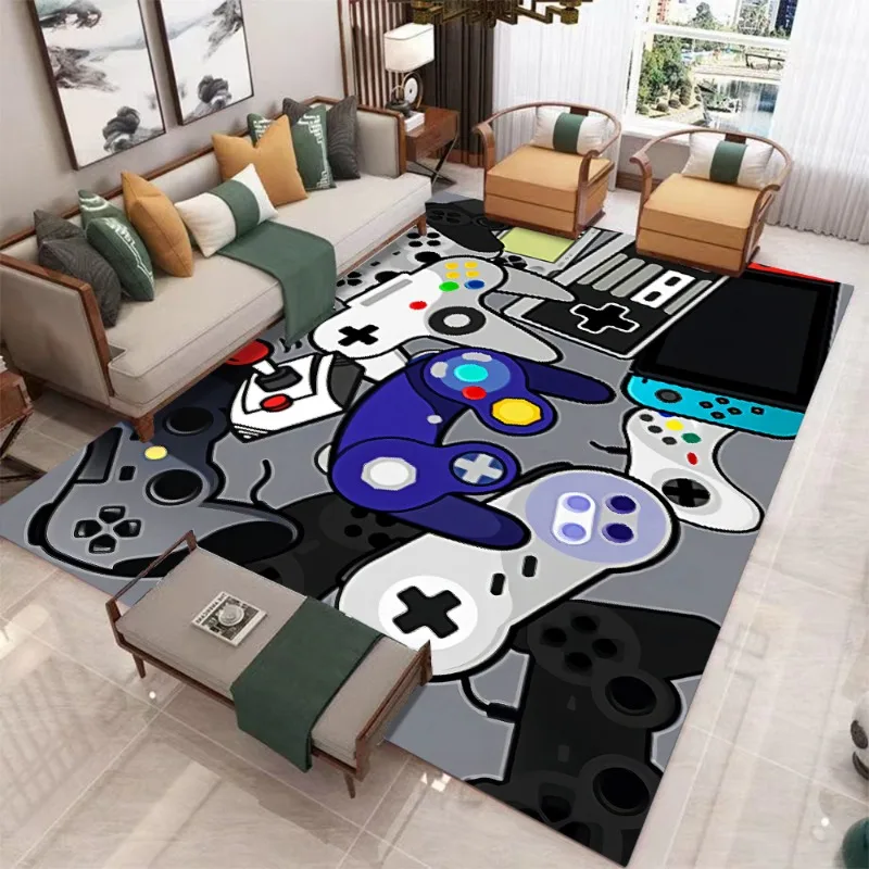 Gamer-Controller-Muster für Zuhause, Wohnzimmer, Junge, Schlafzimmer, große Fläche, Matte, Kunstdruck, Zuhause, Korridor, Kinder, Teppich, Dekoration, Zuhause