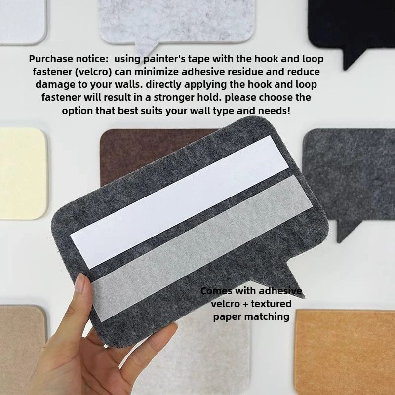 15x20cm Self-Adhesive Felt Bulletin Board Peel & Stick Photo Wall Panel for Kids Room Bedroom Wall Decor DIY Home Decorator