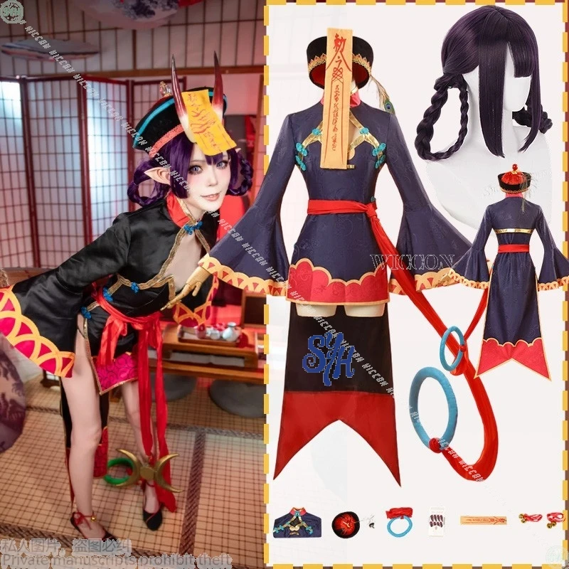 Fate fgoo shuten douji cosplay traje jogo kawaii fantasma chinês sexy mini vestido bonito adorável lolita halloween cos