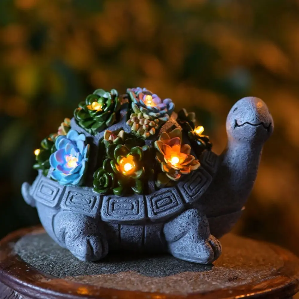 

Creative Solar Turtle Garden Statues Solar Powered Cute Solar LED Lights Garden Statue Waterproof 7 LED Lights