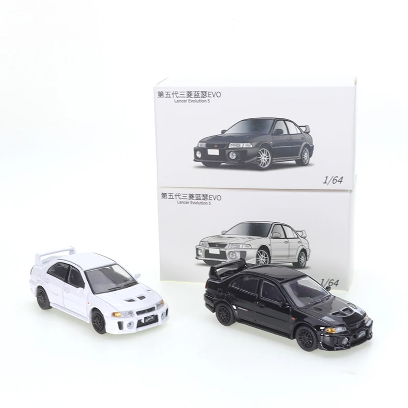 JKM 1/64 Mitsubishi Lancer EVO 5 Alloy Car Diecast Model Shock Absorption Model Toy Car Friends Gifts Collect Ornaments