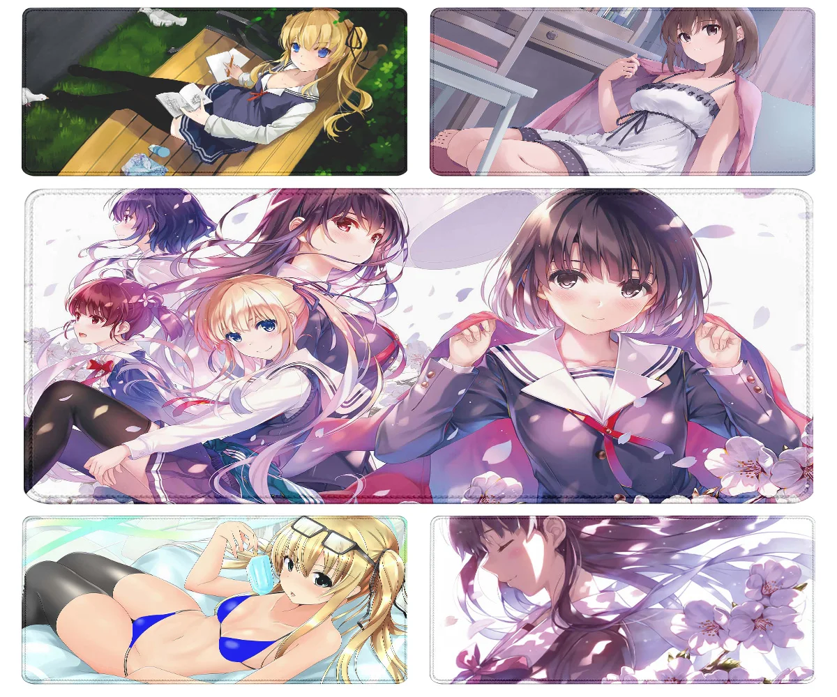 Saekano-لوحة ماوس للألعاب مانعة الانزلاق ، كيفية رفع صديقة مملة ، كبير XXL ، حصيرة مكتب الكمبيوتر ، لوحة مفاتيح الطاولة ، الكمبيوتر المحمول ، لوحة ماوس