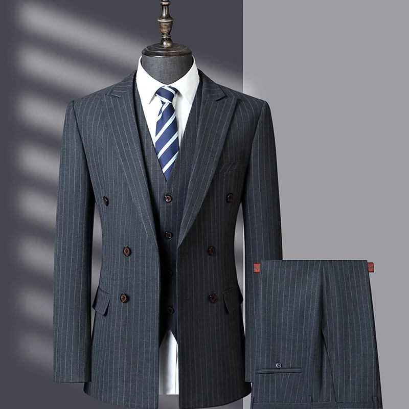 (77) Men's Suit Three-piece Suit High-end Autumn Casual Formal Wedding Suit Men's