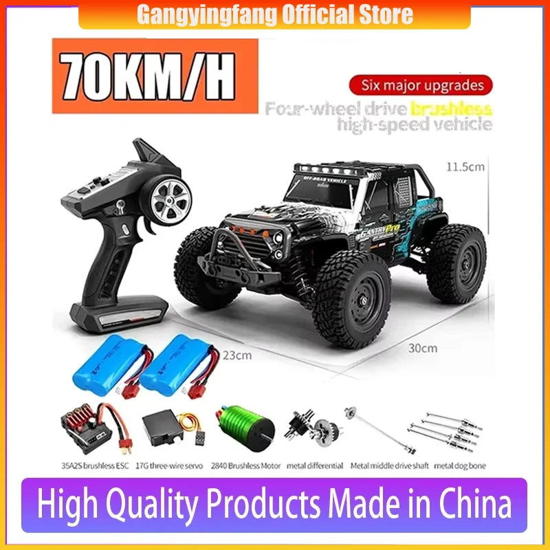 Rc Cars 16103Pro 50km/h Or 75km/h With LED 1/16 Brushless Moter 4WD Off Road 4x4 High Speed Drift Monster Truck Kids Toys Gift