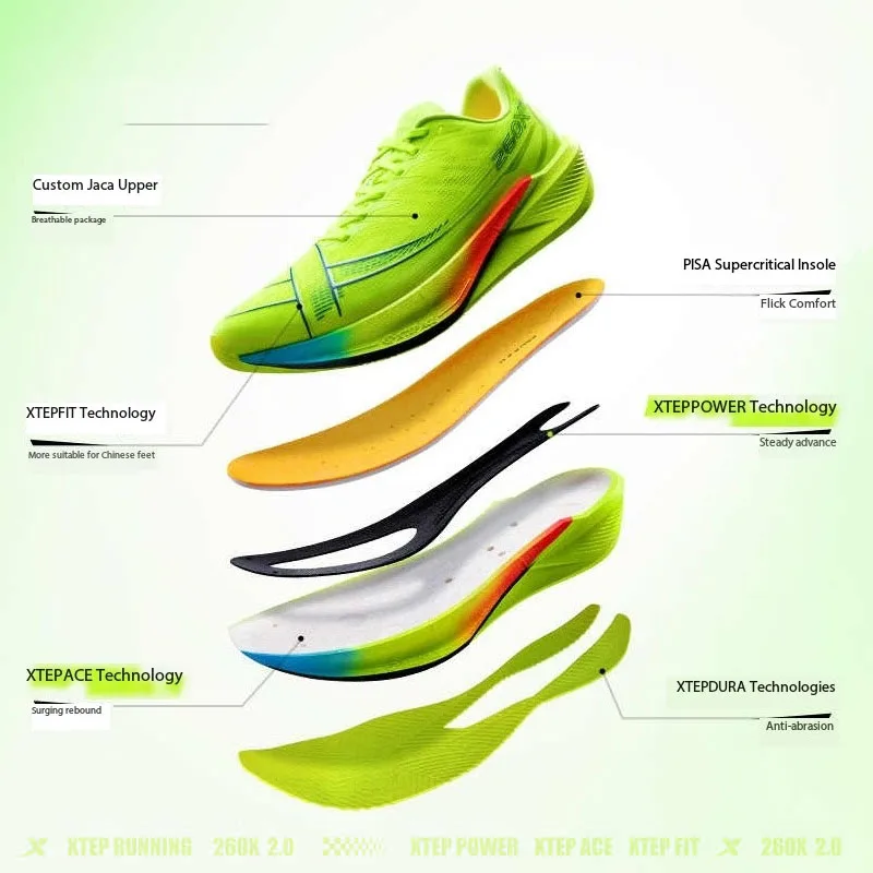 Xtep 260X 2.0 Marathon Running Shoes For Men Racing Carbon Plate
