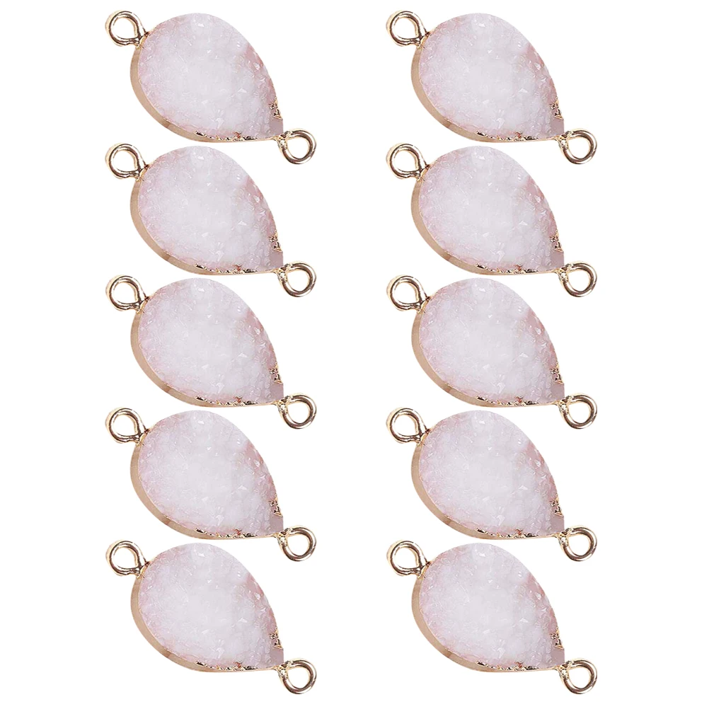 10 個ウォーターペンダントジュエリー作成アクセサリークリスタルダブルフックネックレス作成 Diy ジュエリークラフト用品ホワイト