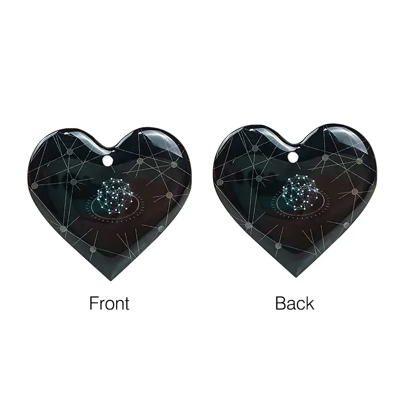 

THz TerraHertz power card black heart shaped pendant with silicone ion chain