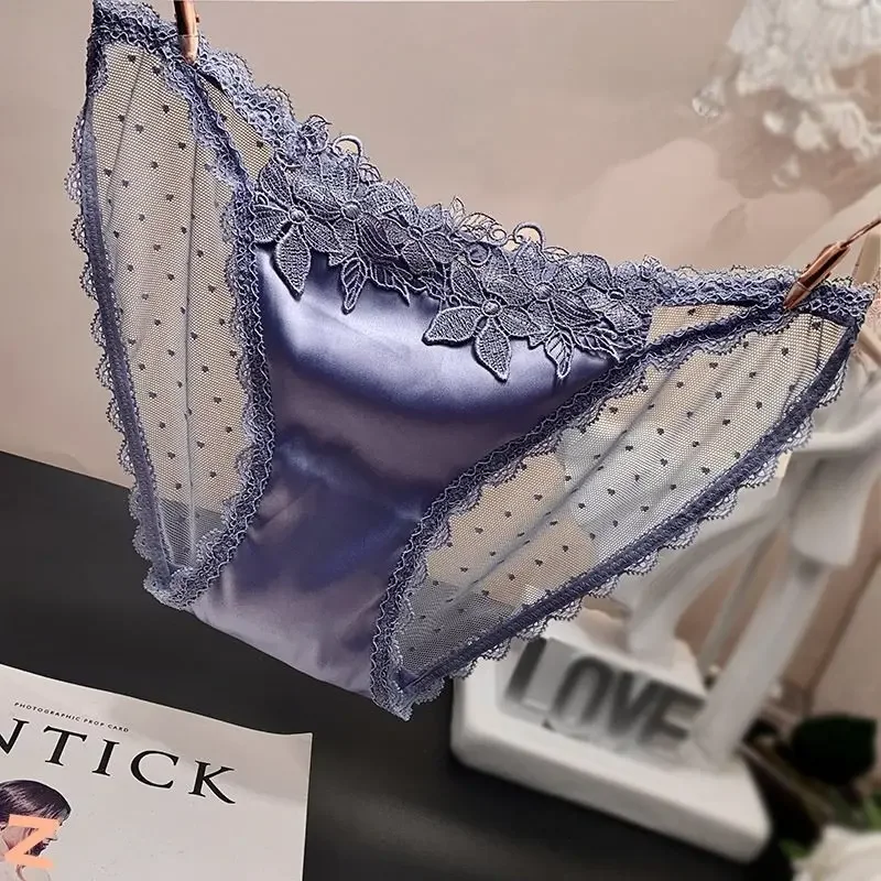 

Women's Underwear Sexy Fashionable Satin Lace Victoria's Secret Thangka Embroidered Transparent Enticing Women's Underwear