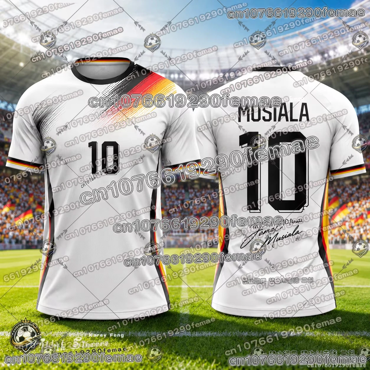 2026 Sommer Neues Musiala Deutschland Fußballtrikot Spezielles Gedenktrikot für Kinder und Erwachsene Atmungsaktiv Schnelltrocknend F – Detail 3