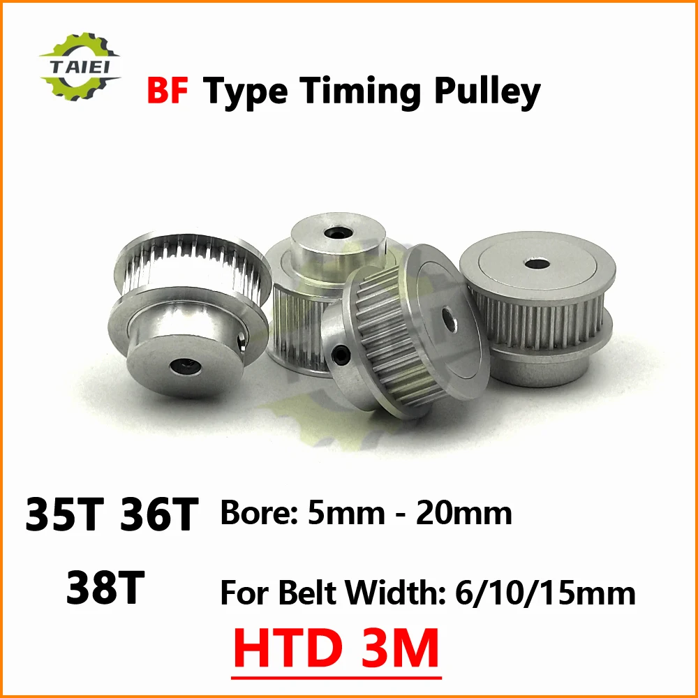 HTD 3M 35 36 38 Teeth Synchronous Pulley Keyway Bore 5mm-20mm For Belt Width 6/10/15mm 3M Timing Wheel HTD3M Gear 36Teeth Sheave
