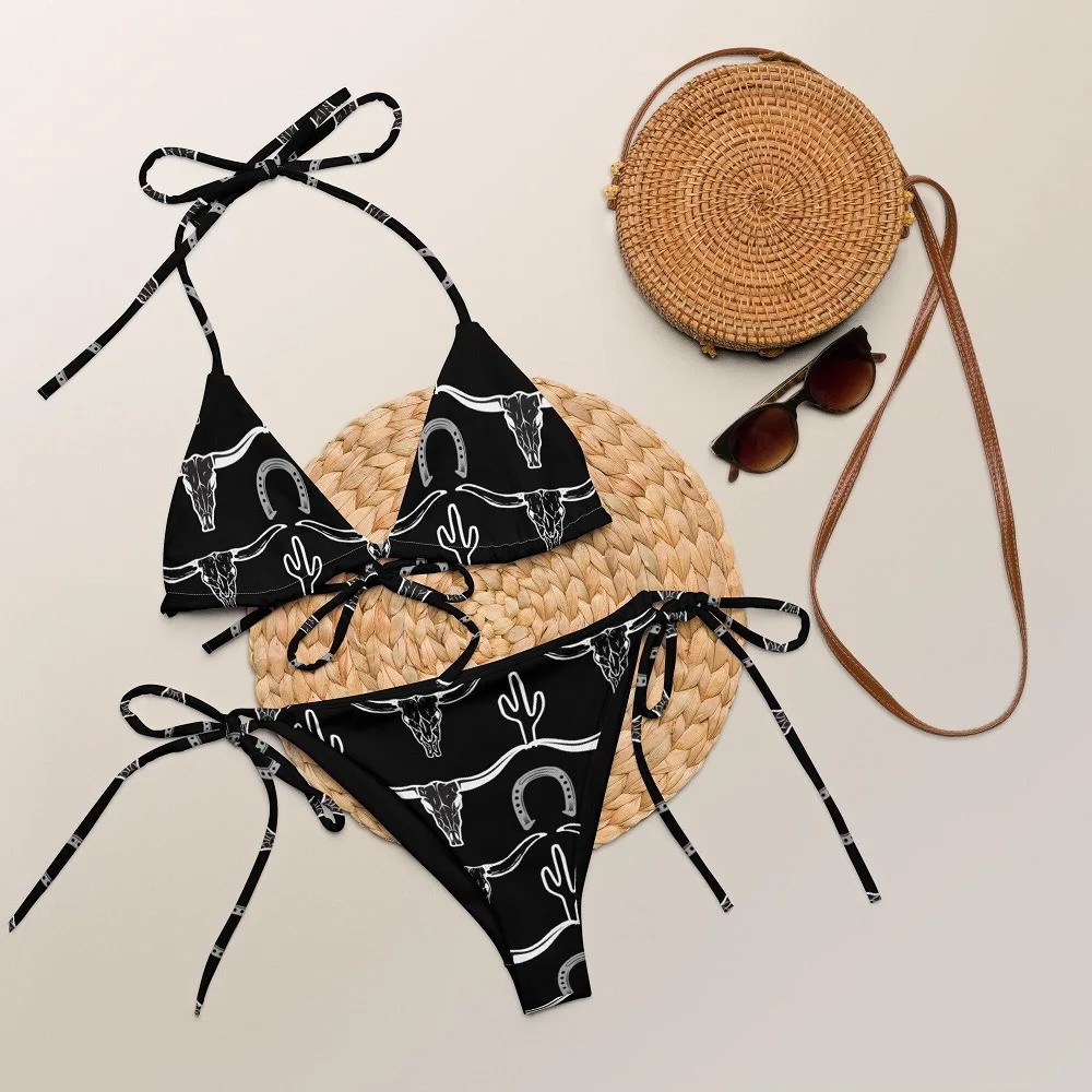 New Sexy Leopard Print Bikini 2-piece Set Women's Design Sense Swimsuit Strap Crossbody Swimwear Trendy Summer Beachwear