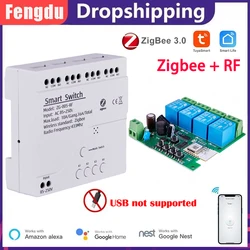 Tuya 4 Channels Smart Wifi Relay Switch Module 12V 24V 220V RF 433 Remote Control Work With Alexa Google Home