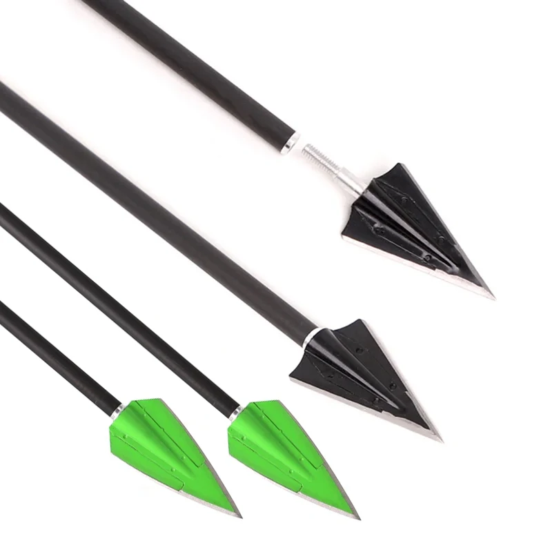 Archery Stainless Steel Broadhead 2 Fix Blade Arrowhead Recurve Compound Bow Shooting Hunting 3pcs