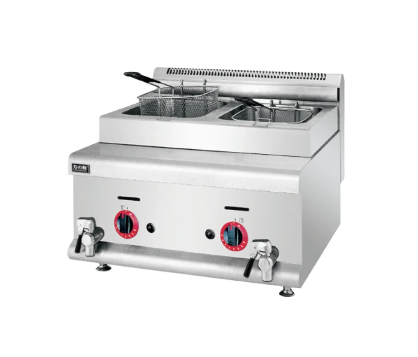 Commercial gas deepfryer Large double tank LPG gas fryer suitable for restaurants and hotels