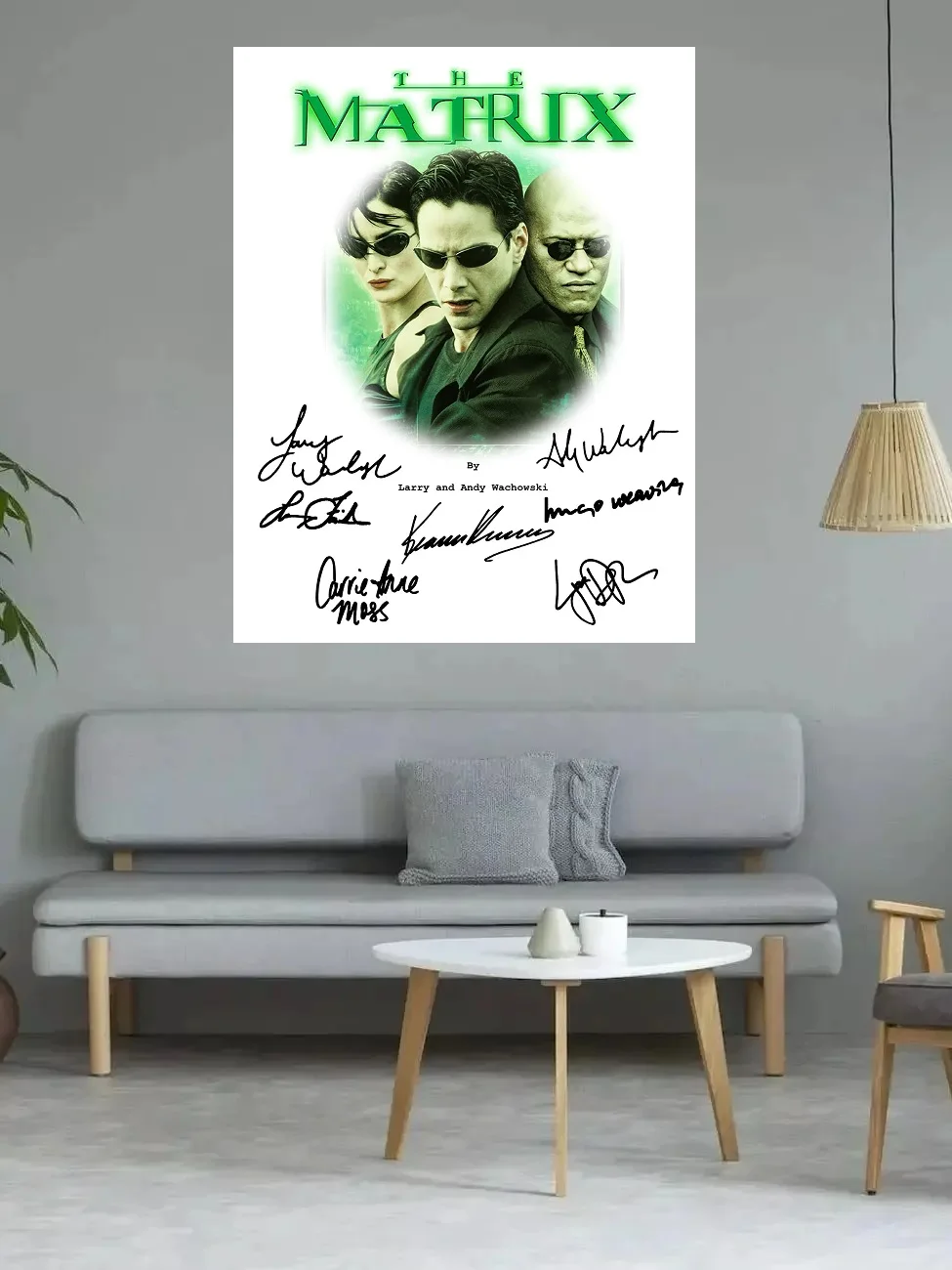 The Matrix Movie Autographed Signed, Print Art Canvas Poster, For Living Room Decoration, Home Wall Decor Picture