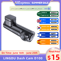 LINGDU 2.5K Dash Cam D100 Car DVR Built-in GPS WIFI 0.96'' Screen Car Camera Smart APP Voice Control Parking Mode Video Recorder